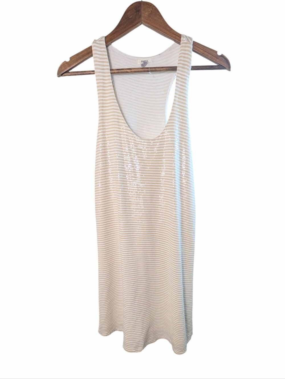 Fossil Summer Sequence Cotton  Racer Back Tank Mini Dress